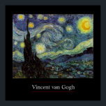 Starry Night von van Gogh Post-Impressionist Poste Poster<br><div class="desc">Post-Beeinonist Landscape Painting by Vincent van Gogh - Classic Masterpices</div>