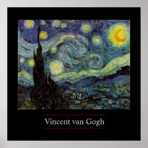 Starry Night von van Gogh Post-Impressionist Poste Poster