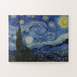 "Starry Night" von Van Gogh Puzzle<br><div class="desc">Dieses Design zeichnet sich durch eine hochauflösende,  unveränderte und unbearbeitete Reproduktion von Van Goghs berühmtem "Starry Night" Gemälde aus.</div>