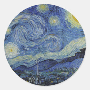 "Starry Night" von Van Gogh Runder Aufkleber