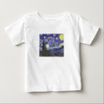 Starry Night von Van Gogh Säugling T - Shirt<br><div class="desc">Van Gogh's ikonisches Abendgemälde mit verblasster Kante für ein besseres T - Shirt-Design.</div>