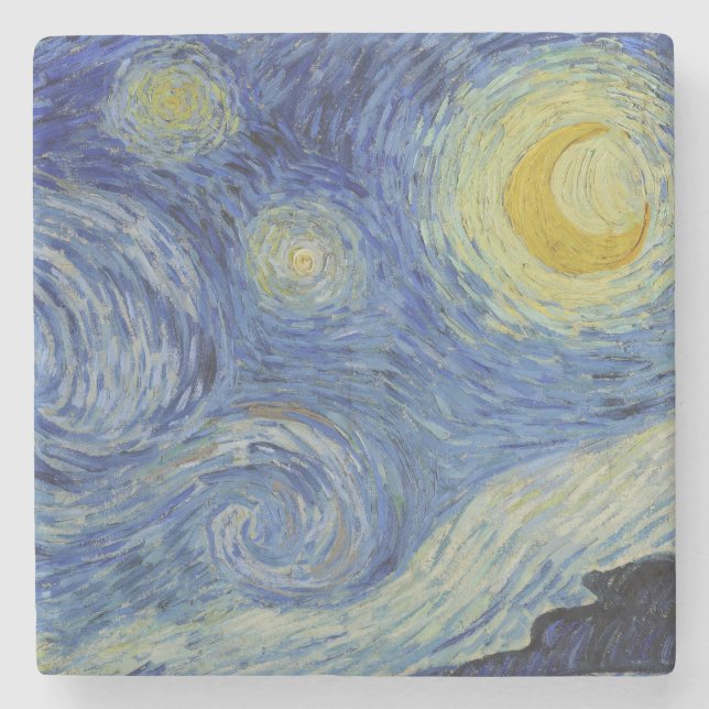 "Starry Night" von Van Gogh Steinuntersetzer (Vorderseite)