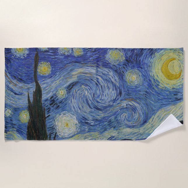 "Starry Night" von Van Gogh Strandtuch (Vorderseite)