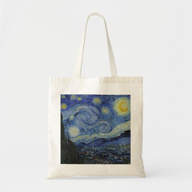 "Starry Night" von Van Gogh Tragetasche (Vorne)