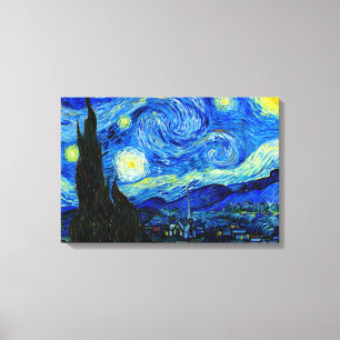 Starry Night von Van Gogh Triple Panel Canvas Prin Leinwanddruck