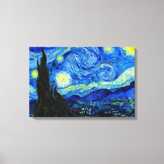 Starry Night von Van Gogh Triple Panel Canvas Prin Leinwanddruck