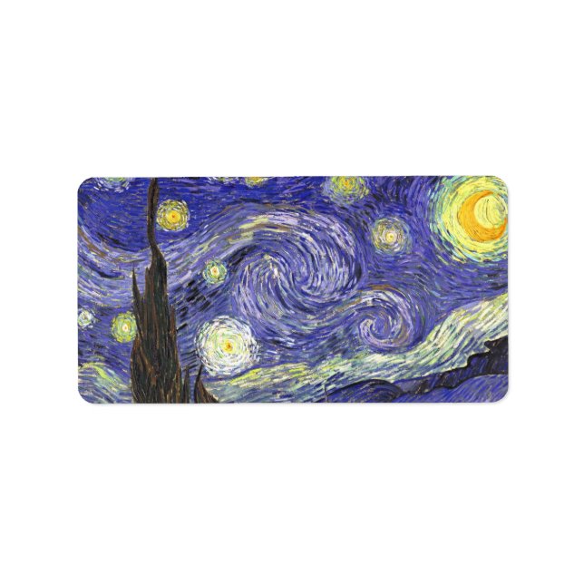 Starry Night von Vincent van Gogh Adressaufkleber (Vorne)