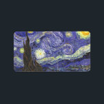 Starry Night von Vincent van Gogh Adressaufkleber<br><div class="desc">Dieses Gemälde mit dem Titel "Starry Night" wird von dem berühmten Künstler Vincent van Gogh gemacht. Über Vincent van Gogh sah Vincent van Gogh Farbe als das wichtigste Symbol des Ausdrucks. Es gibt einen Grund, warum sich seine Kunst mit den Zuschauern verbindet, weil van Gogh entschlossen war, Glück zu geben,...</div>