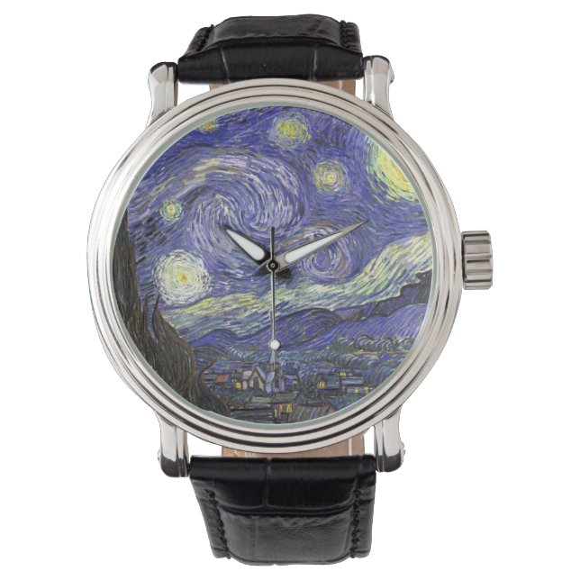 Starry Night von Vincent van Gogh Armbanduhr (Vorderseite)