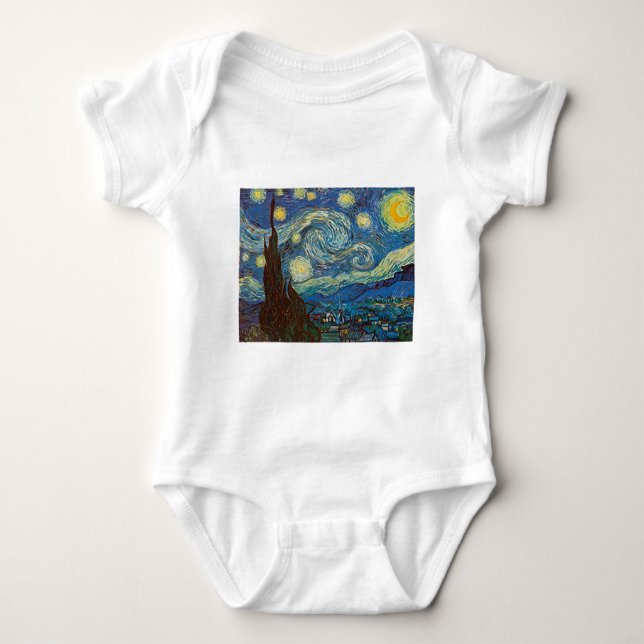 Starry Night von Vincent van Gogh Baby Strampler (Vorderseite)