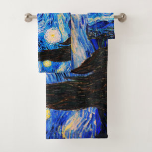Starry Night von Vincent Van Gogh Badhandtuch Set
