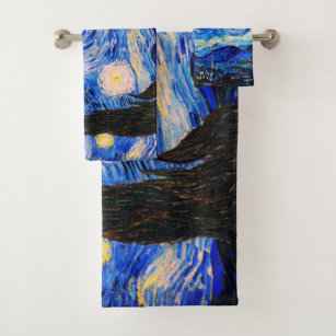 Starry Night von Vincent Van Gogh Badhandtuch Set