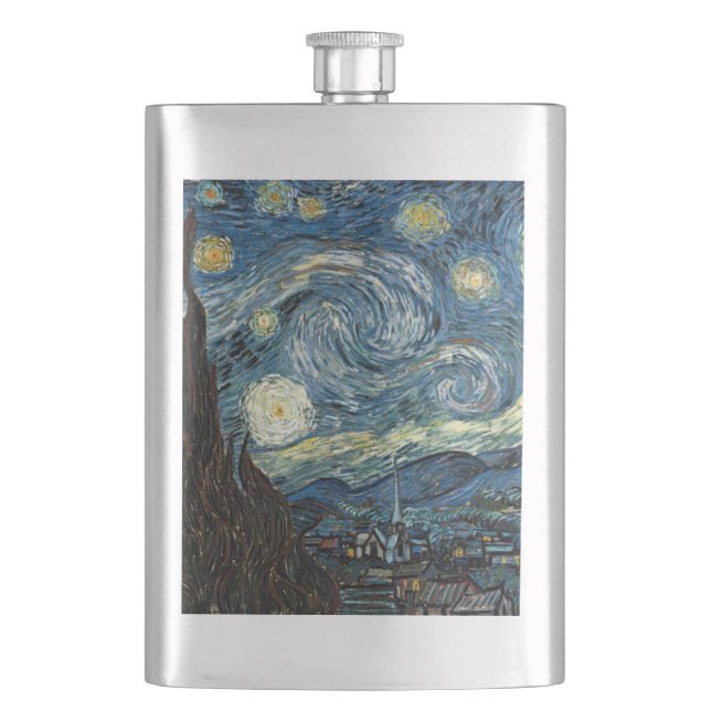 Starry Night von Vincent van Gogh, berühmt für sei Flachmann (Vorderseite)
