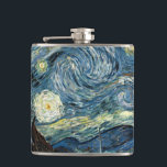 Starry Night von Vincent van Gogh. Berühmte Kunst Flachmann<br><div class="desc">Starry Night von Vincent van Gogh. Berühmte Kunst,  Landschaftsölmalerei.</div>
