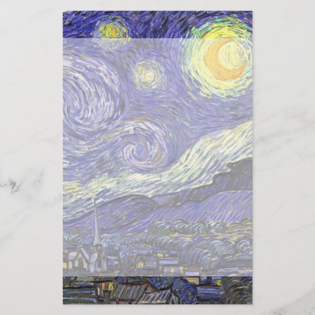 Starry Night von Vincent van Gogh Briefpapier (Vorderseite)