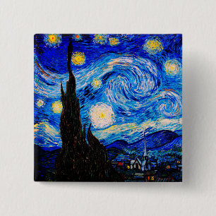 Starry Night von Vincent Van Gogh Button