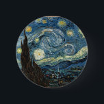 Starry Night von Vincent Van Gogh Button<br><div class="desc">Starry Night von Vincent Van Gogh</div>