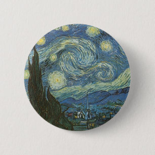 Starry Night von Vincent Van Gogh Button