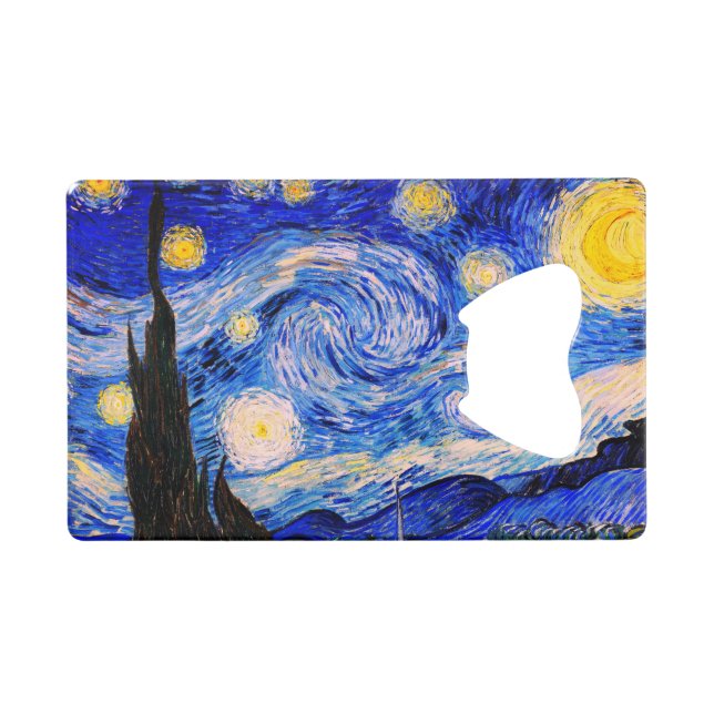 Starry Night von Vincent Van Gogh Geldbeutel Flaschenöffner (Vorderseite (Horizontal))