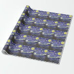 Starry Night von Vincent van Gogh Geschenkpapier<br><div class="desc">Starry Night by Vincent van Gogh ist ein Vintages, kunstvolles Post-Impressionismus Landschaft Stadtbild mit Blick auf Saint Remy, Frankreich aus van Gogh Asyl. Der Nachthimmel wirbelt mit Wolken und leuchtendem Halbmond und strahlenden Sternen über dem malerischen Dorf. Starry Night ist wahrscheinlich van Goghs berühmteste Gemälde und wurde während des Tages...</div>