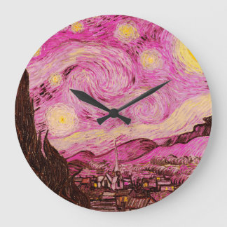 Starry Night von Vincent Van Gogh Große Wanduhr