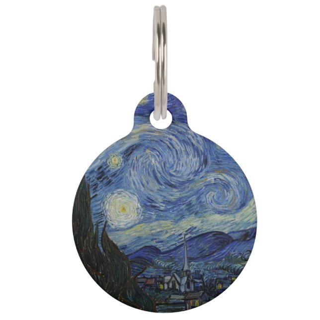 Starry Night von Vincent Van Gogh Haustiermarke (Vorderseite)