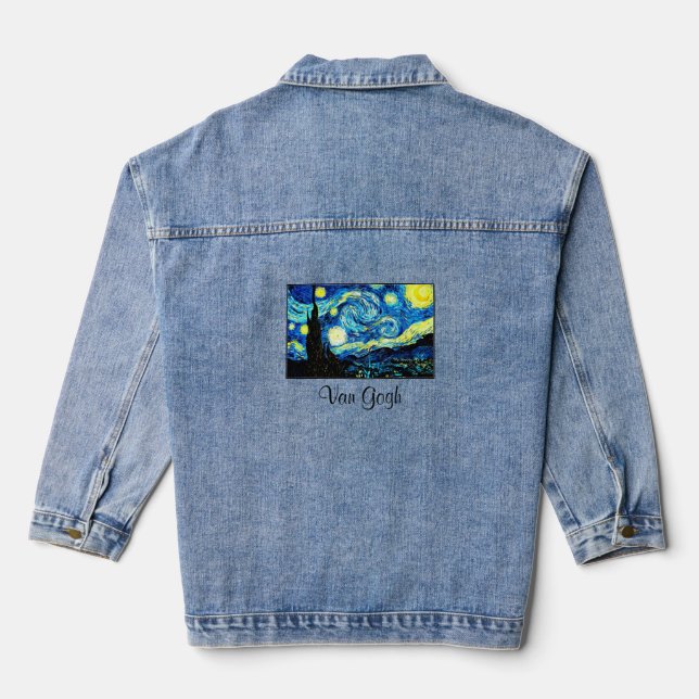 Starry Night von Vincent van Gogh Jeansjacke (Rückseite)