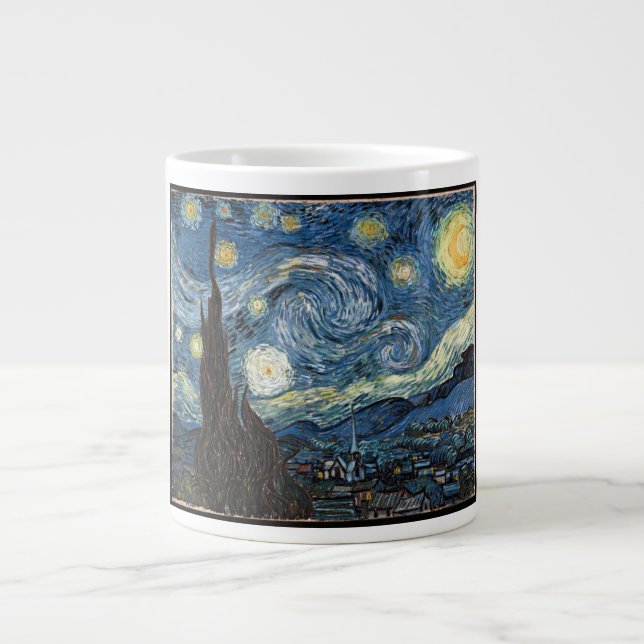 Starry Night von Vincent Van Gogh Jumbo-Tasse (Vorderseite)