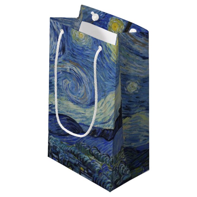 Starry Night von Vincent Van Gogh Kleine Geschenktüte (Vorderseite Schrägansicht)