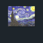 Starry Night von Vincent van Gogh Leinwanddruck<br><div class="desc">Starry Night by Vincent van Gogh ist ein Vintages, kunstvolles Post-Impressionismus Landschaft Stadtbild mit Blick auf Saint Remy, Frankreich aus van Gogh Asyl. Der Nachthimmel wirbelt mit Wolken und leuchtendem Halbmond und strahlenden Sternen über dem malerischen Dorf. Starry Night ist wahrscheinlich van Goghs berühmteste Gemälde und wurde während des Tages...</div>