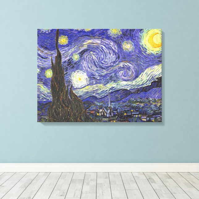 Starry Night von Vincent van Gogh Leinwanddruck (Insitu (Holzboden))