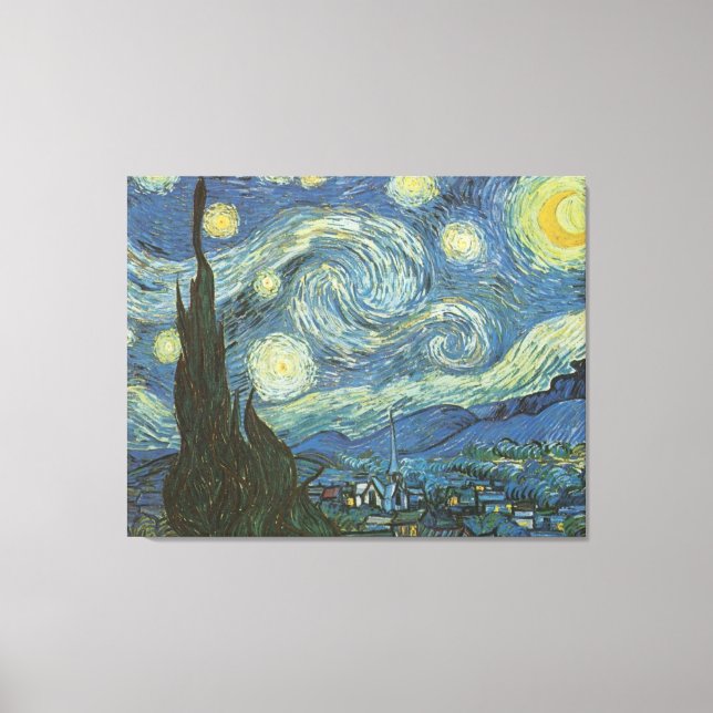Starry Night von Vincent Van Gogh Leinwanddruck (Vorderseite)