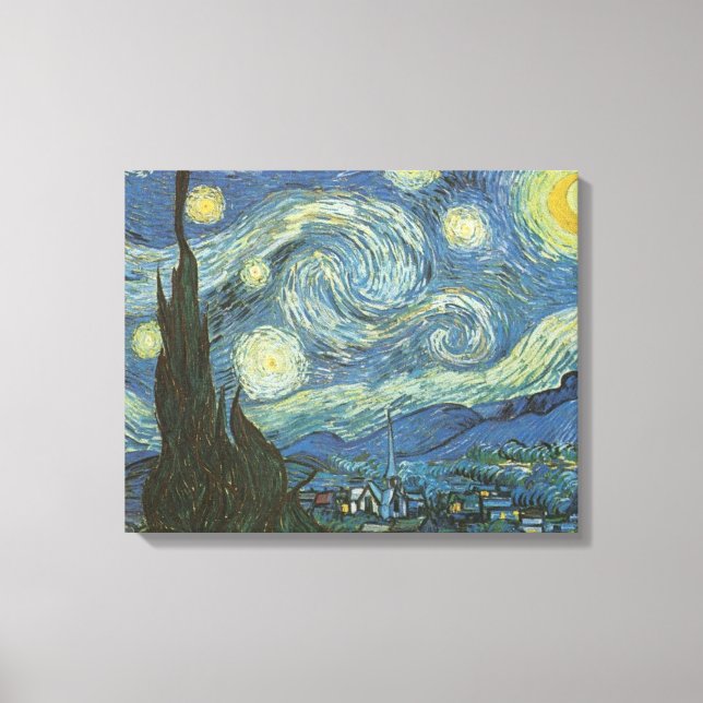 Starry Night von Vincent Van Gogh Leinwanddruck (Vorderseite)