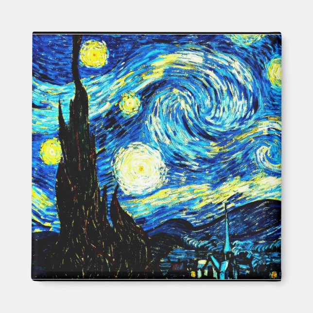 Starry Night von Vincent van Gogh Magnet (Vorne)
