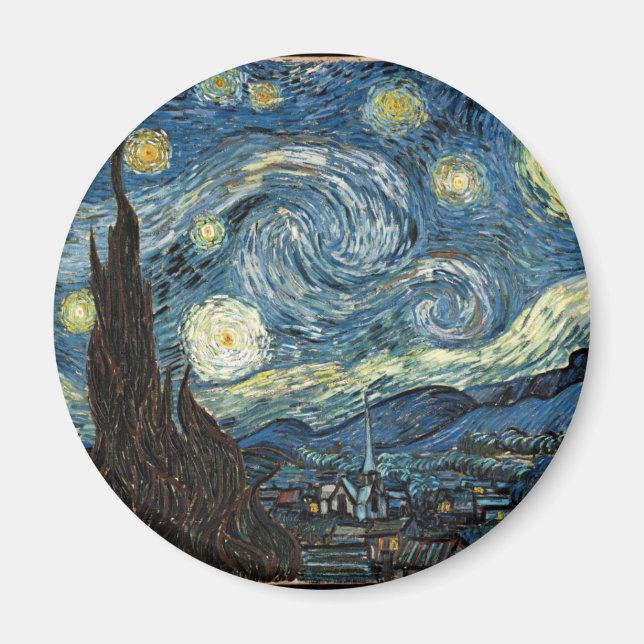 Starry Night von Vincent Van Gogh Magnet (Vorne)