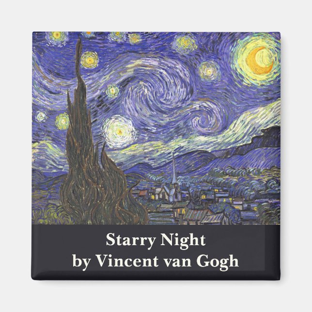 Starry Night von Vincent van Gogh Magnet (Vorne)