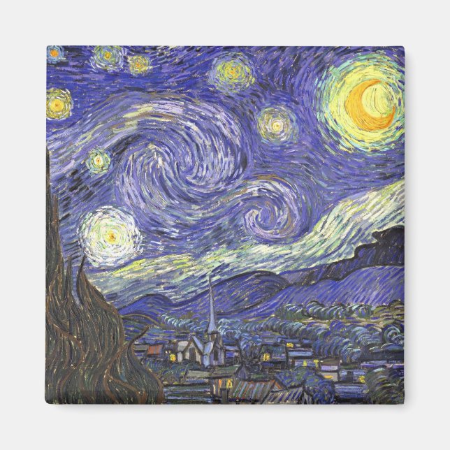 Starry Night von Vincent van Gogh Magnet (Vorne)