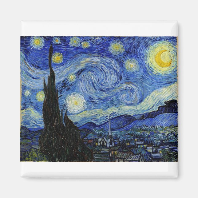 Starry Night von Vincent Van Gogh Magnet (Vorne)