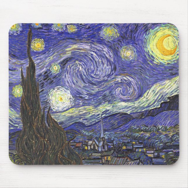 Starry Night von Vincent van Gogh Mousepad (Vorne)