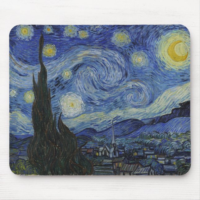 Starry Night von Vincent van Gogh Mousepad (Vorne)