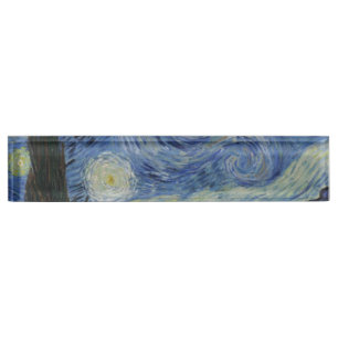 Starry Night von Vincent Van Gogh Namensplakette