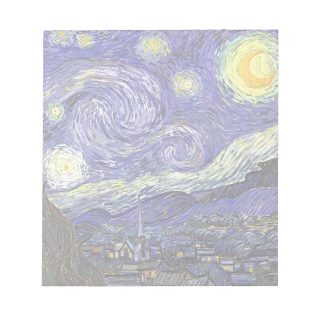 Starry Night von Vincent van Gogh Notizblock (Vorderseite)