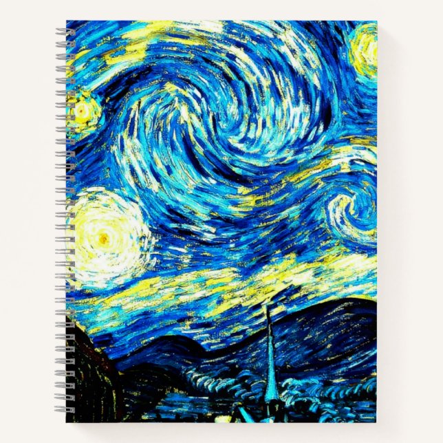 Starry Night von Vincent van Gogh Notizbuch (Vorderseite)