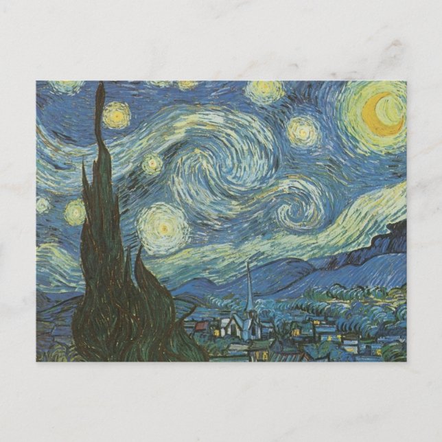 Starry Night von Vincent Van Gogh Postkarte (Vorderseite)