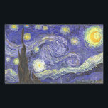 Starry Night von Vincent van Gogh Rechteckiger Aufkleber<br><div class="desc">Starry Night by Vincent van Gogh ist ein Vintages, kunstvolles Post-Impressionismus Landschaft Stadtbild mit Blick auf Saint Remy, Frankreich aus van Gogh Asyl. Der Nachthimmel wirbelt mit Wolken und leuchtendem Halbmond und strahlenden Sternen über dem malerischen Dorf. Starry Night ist wahrscheinlich van Goghs berühmteste Gemälde und wurde während des Tages...</div>