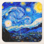 Starry Night von Vincent Van Gogh Rechteckiger Pappuntersetzer<br><div class="desc">Vincent Van Gogh The Starry Night. Das ist ein altes Meisterwerk des niederländischen Meistermalers Vincent Van Gogh. Dieses schöne Landschaftsbild hat eine schöne,  lebendige,  gesättigte Farbe.  Vincent Van Gogh war ein niederträchtiger Maler. Dieses Bild ist öffentlich</div>