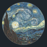 Starry Night von Vincent Van Gogh Runder Aufkleber<br><div class="desc">Starry Night von Vincent Van Gogh</div>