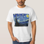 Starry Night von Vincent Van Gogh T-Shirt<br><div class="desc">Starry Night by Vincent Van Gogh Gemälde Meisterwerk Kunst feiner Impressionismus Gemälde vibrierend schöne schöne Landschaft Landschaft Landschaft Kunst Postdekoration</div>