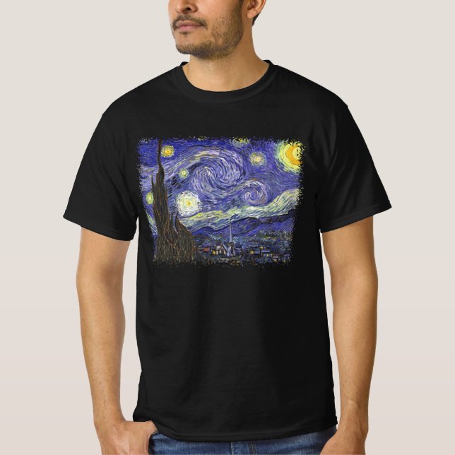 Starry Night von Vincent van Gogh T-Shirt (Vorderseite)