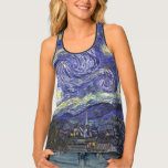 Starry Night von Vincent van Gogh Tanktop<br><div class="desc">Gutes Panzertop für einen erholsamen Tag oder die passenden Leggings für ein lustiges, stilvolles Trainingsoutfit! Starry Night by Vincent van Gogh ist ein Vintages, kunstvolles Post-Impressionismus Landschaft Stadtbild mit Blick auf Saint Remy, Frankreich aus van Gogh Asyl. Der Nachthimmel wirbelt mit Wolken und leuchtendem Halbmond und strahlenden Sternen über dem...</div>